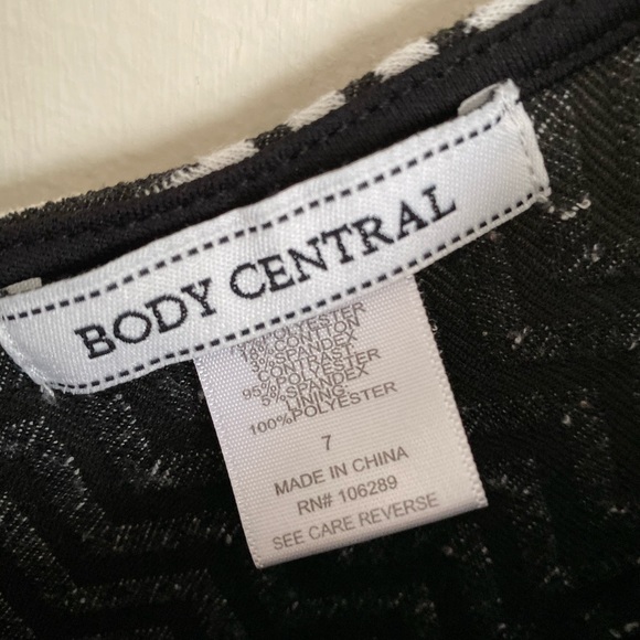 Body Central Dresses Body Central Black Herringbone Plunging Dress